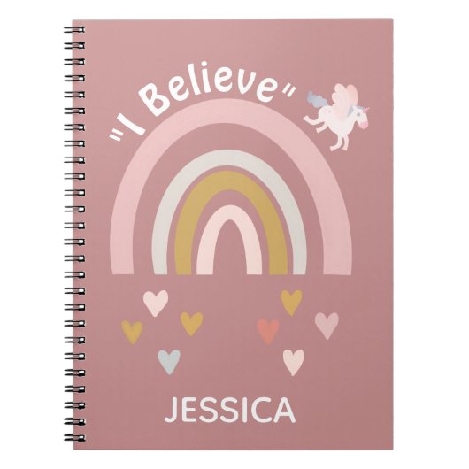 Rainbow Hearts Beleef in Unicorns Persoonlijk Notitieboek (Voorkant)
