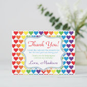 Rainbow Hearts Birthday Bedankkaart (Staand voorkant)