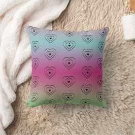 Rainbow Hearts Black Pride Heart Kussen