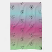 Rainbow Hearts Black Pride Heart Theedoek (Verticaal)