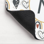 Rainbow Hearts Boho Pattern Monogram Initiaal Muismat (Hoek)