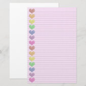 Rainbow Hearts Border optionele briefpapier (Voorkant / Achterkant)