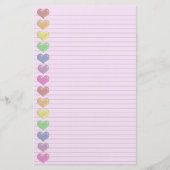 Rainbow Hearts Border optionele briefpapier (Voorkant)