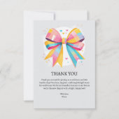 Rainbow Hearts Bow Baby shower Bedankkaart (Voorkant)