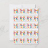 Rainbow Hearts Bow Baby shower Bedankkaart (Achterkant)