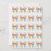 Rainbow Hearts Bow Baby shower Kaart (Achterkant)