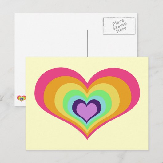 Rainbow Hearts Briefkaart (Voorkant / Achterkant)