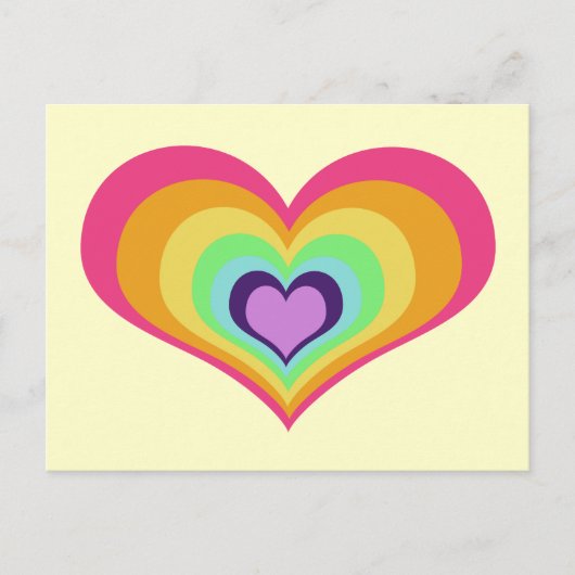 Rainbow Hearts Briefkaart (Voorkant)