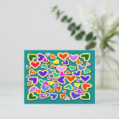 RAINBOW HEARTS BRIEFKAART (Staand voorkant)