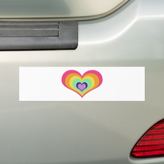 Rainbow Hearts Bumpersticker (Op auto)