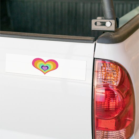 Rainbow Hearts Bumpersticker (Op Truck)