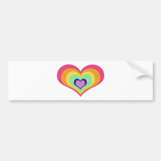 Rainbow Hearts Bumpersticker (Voorkant)