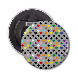 Rainbow Hearts Button Flesopener