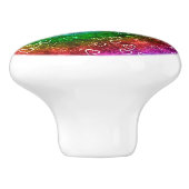 Rainbow Hearts Ceramic Knob Keramische Knop (Zijkant)