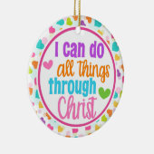 Rainbow Hearts Christelijk dat ik alles kan doen C Keramisch Ornament (Rechts)