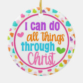 Rainbow Hearts Christelijk dat ik alles kan doen C Keramisch Ornament (Achterkant)