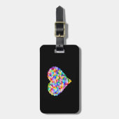Rainbow Hearts Confetti Bagagelabel (Voorkant verticaal)