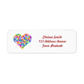 Rainbow Hearts Confetti Etiket (Voorkant)