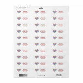 Rainbow Hearts Confetti Etiket (Full Sheet)
