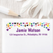 Rainbow hearts confetti lijst border label (Insitu)