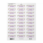 Rainbow hearts confetti lijst border label (Full Sheet)