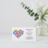 Rainbow Hearts Confetti Visitekaartje (Staand voorkant)