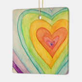 Rainbow Hearts Custom Holiday Gift Ornamenten (Links)