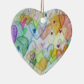 Rainbow Hearts Custom Holiday Gift Ornaments Keramisch Ornament (Rechts)