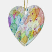 Rainbow Hearts Custom Holiday Gift Ornaments Keramisch Ornament (Links)