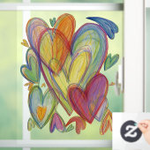 Rainbow Hearts Decoration Window Cling Raamsticker (Huis)