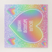 Rainbow Hearts Doodles Jigzaag Puzzle Legpuzzel (Horizontaal)