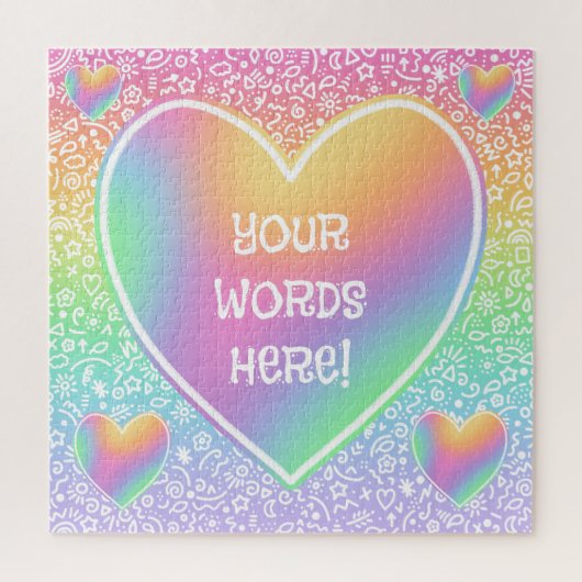 Rainbow Hearts Doodles Jigzaag Puzzle Legpuzzel (Verticaal)