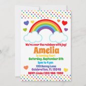 Rainbow Hearts en Stippen Meisjes Verjaardag Kaart (Voorkant)