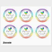 Rainbow Hearts en Stripes Sugar Scrub Ronde Sticker (Vel)