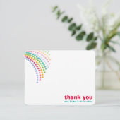 Rainbow Hearts Fun Sprinkles Whimsical Baby shower Bedankkaart (Staand voorkant)