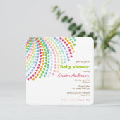 Rainbow Hearts Fun Sprinkles Whimsical Baby shower Kaart (Staand voorkant)