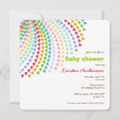 Rainbow Hearts Fun Sprinkles Whimsical Baby shower Kaart (Voorkant)