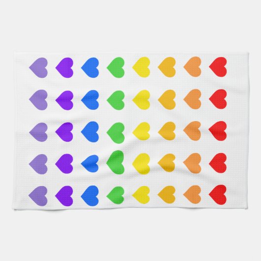 Rainbow Hearts Gay Pride Theedoek (Horizontaal)