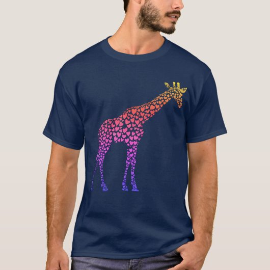 Rainbow Hearts-Giraffe T-shirt (Voorkant)