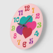 Rainbow Hearts Girls Wall klok (Hoek)