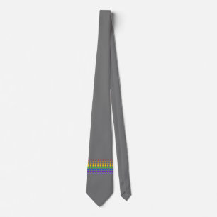 Rainbow Hearts Grijs Stropdas