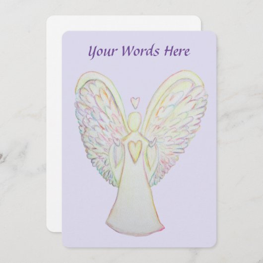 Rainbow Hearts Guardian Angel - Aangepaste uitnodi Kaart (Voorkant / Achterkant)