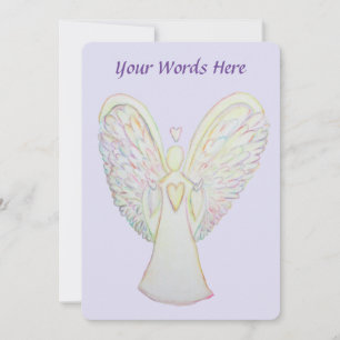 Rainbow Hearts Guardian Angel - Aangepaste uitnodi Kaart