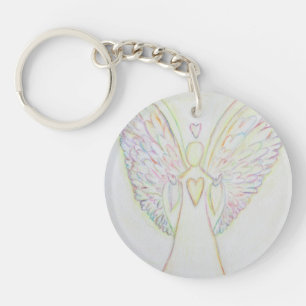 Rainbow Hearts Guardian Angel Custom Sleutelhanger