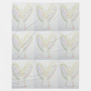 Rainbow Hearts Guardian Angel Fleece Blanket Deken