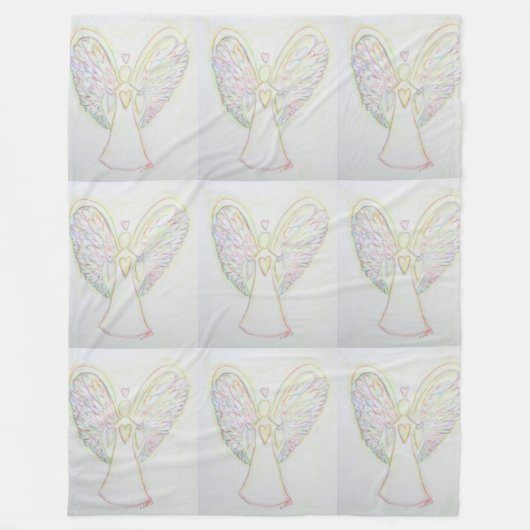 Rainbow Hearts Guardian Angel Fleece Blanket Deken (Voorkant)