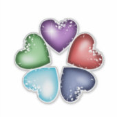 Rainbow Hearts. Hartbloem Sticker (Voorkant)