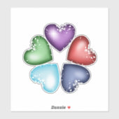 Rainbow Hearts. Hartbloem Sticker (Vel)