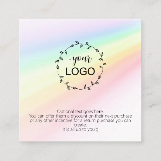 *~* Rainbow Hearts Hartelijk dank voor het brandme Informatiekaartje (Achterkant)