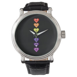 Rainbow hearts horloge